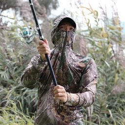 Roupas de pesca de proteção solar seca rápida masculina, caça ao ar livre relógio de aves, camisa Bionic Camo, Stretch respirável com capuz, verão - Image 3