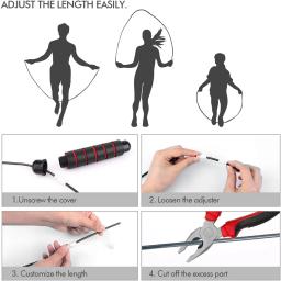 Corda para pular sem emaranhamento, velocidade rápida, corda de pular com rolamentos para esferas, corda de aço para ginástica, fitness, exercício em casa, corpo fino - Image 4