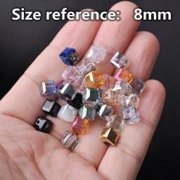 Quadrado Facetada Checa Contas De Vidro De Cristal, Artesanato solto, DIY Fazer Jóias, Lote Por Atacado, 3mm, 4mm, 6mm, 8mm, 10mm, Cubo - Image 5