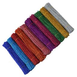 Hastes limpadoras de cachimbos, hastes de brilho limpadoras de cachimbo de pelúcia, hastes com fio, materiais de artesanato educacionais para crianças, brinquedos de artesanato diy com 100 peças - Image 1