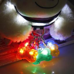 Suprimentos para animais de estimação led iluminar-se forma de osso do cão id tag colar de segurança do animal de estimação pingente para caminhar ao ar livre para o produto do animal de estimação cão acessório ferramenta - Image 6