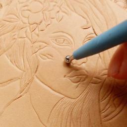 Conjunto de ferramentas de artesanato de couro modelagem ponto stylus escultura ferramenta colher bolas gravação escultura lâmina imprensa leathercraft diy ferramenta design - Image 5