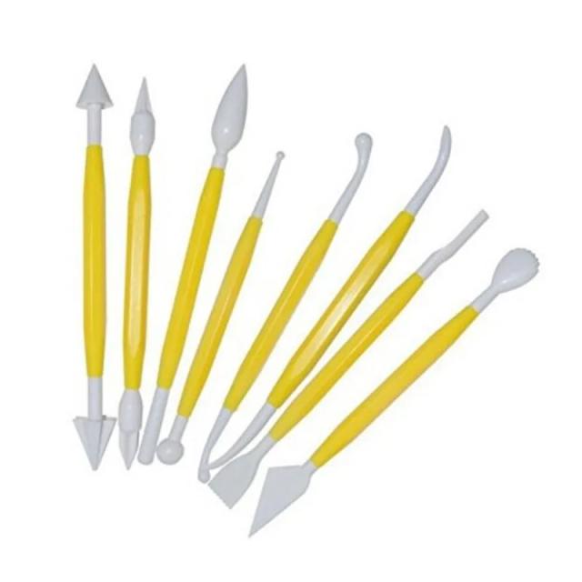 Kit Completo de Esculturas em Argila de Plástico com 8 Tamanhos e Ferramentas de Modelagem para Criatividade e Diversão