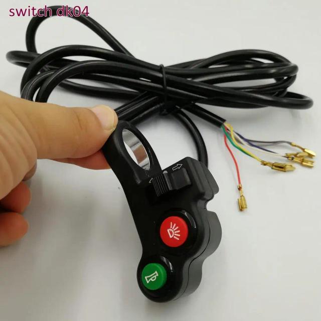 Interruptor Frontlight com Luz Giratória e Buzina - Botão de Liga/Desliga para Bicicleta Elétrica, Scooter e Triciclo, Peça de Reparo DIY para Bicicletas Dobraves e MTB.