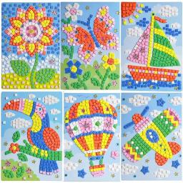Mosaico adesivos kits de arte para crianças eva diy artesanal arte artesanato kits casca e imprensa adesivo mosaicos para crianças presentes natal - Image 1