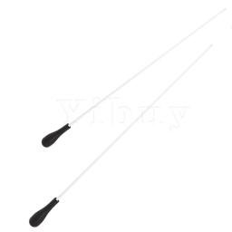 Yibuy 20pcs prata fibra de vidro música condutor baton com alça abs preto - Image 2