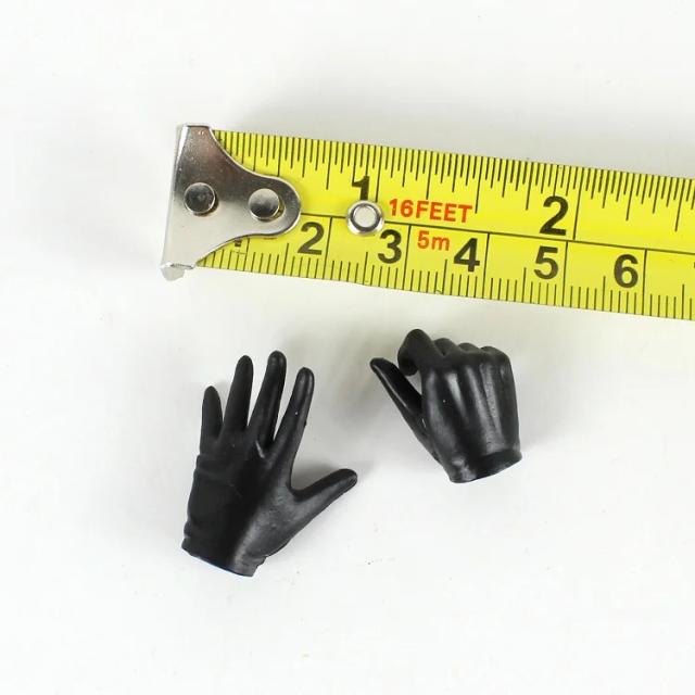 Luvas de Mão Pretas Femininas para Acessórios DIY em Escala 1/6 - 12 Pol.