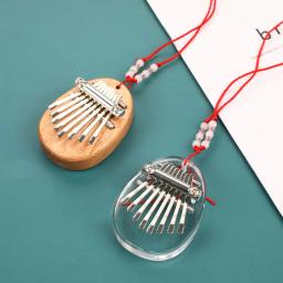 8 teclas mini kalimba polegar piano dedo teclado pingente criativo caixa de madeira mogno musical bom instrumento musical 5 estilos - Image 4