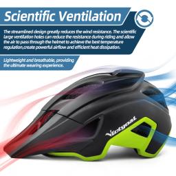 Vicgoal led capacete da bicicleta com óculos de sol viseira recarregável led capacete da bicicleta dos homens escudo estrada mtb ciclismo capacetes - Image 3