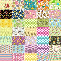 Tecidos de algodão estampados para decoração, coelho da páscoa 25x25cm, tecidos impressos para costura, acessórios faça você mesmo, lençol de tecido de colcha com 10 peças - Image 1