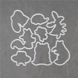 Molde de corte de madeira e flores para molde, estênceis para scrapbook 2020, álbum, cartões, gravação transparente b2, para animais - Image 2