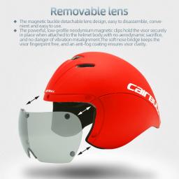 Capacete Aero de bicicleta para homens e mulheres, óculos de ciclismo de estrada, capacete adulto, lente magnética, M, L - Image 2