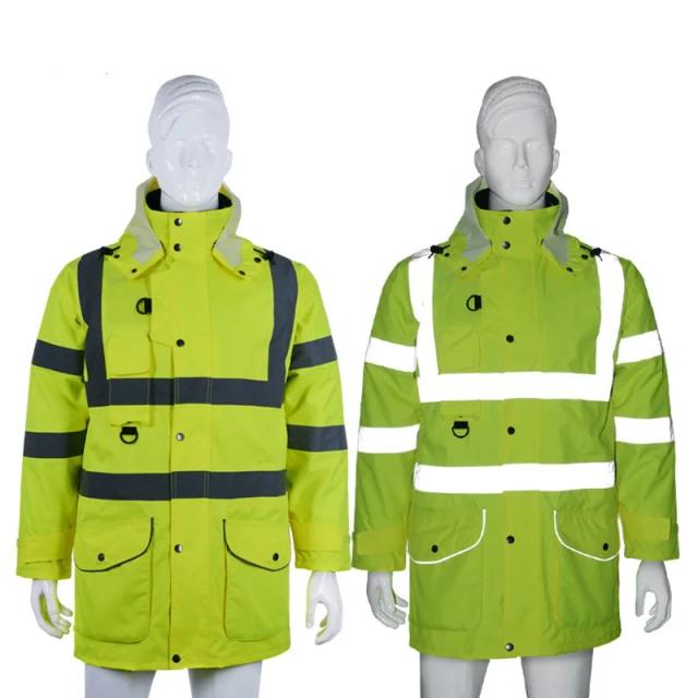 Capa de Chuva 7 em 1: Impermeável, À Prova de Vento e Alta Visibilidade para Policiais e Equipes de Trânsito com Forro Isolante Quente