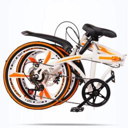 Bicicleta dobrável portátil para homens e mulheres, ciclismo leve, adultos, crianças, estudantes, estudantes, 20 polegadas, freio a disco de 7 velocidades - Image 3