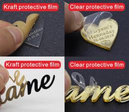 12 pçs mesmo personalizado corte a laser acrílico ouro espelho placas nome do bebê decorado chocolate batismo & batismo caixa banner - Image 6