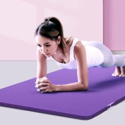 Tapete de yoga de 10mm reforçado, antiderrapante, para iniciantes, ioga, academia, exercícios, pilates, dança, 185*61cm, com alça - Image 3