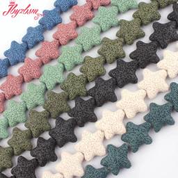 25mm estrelas lava rocha vulcânica pedra solta espaçador contas para diy encantos pingente colar bracelats brincos jóias fazendo 14.5" - Image 1