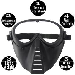 Airsoft-full aço malha máscara para paintball, lente do engranzamento do metal, caça tática, equipamentos de jogo cs - Image 3
