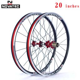 Novatec-Rodado de bicicleta dobrável de alumínio com QR, A271, F372SB, V Freio, 451, 406, 4 Rolamentos, 7-11Speed, 20, 24H - Image 1