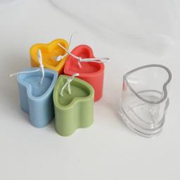3d colunar forma do coração molde de vela para diy vela que faz artesanato molde acrílico aromaterapia moldes sabão molde artesanal bolo moldes - Image 1