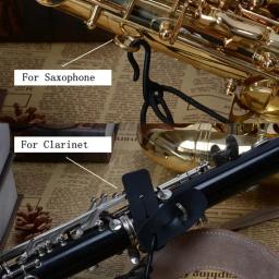 Correia ajustável do pescoço do couro genuíno para o clarinete do saxofone, único ombro, curvatura do metal - Image 6