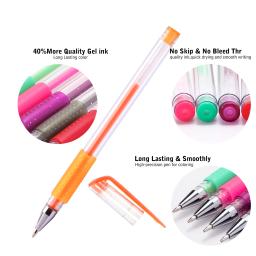 Canetas Gel coloridas com bolsa de lona para crianças e adultos, Tip Glitter, livros para colorir, 12 24 100 - Image 4