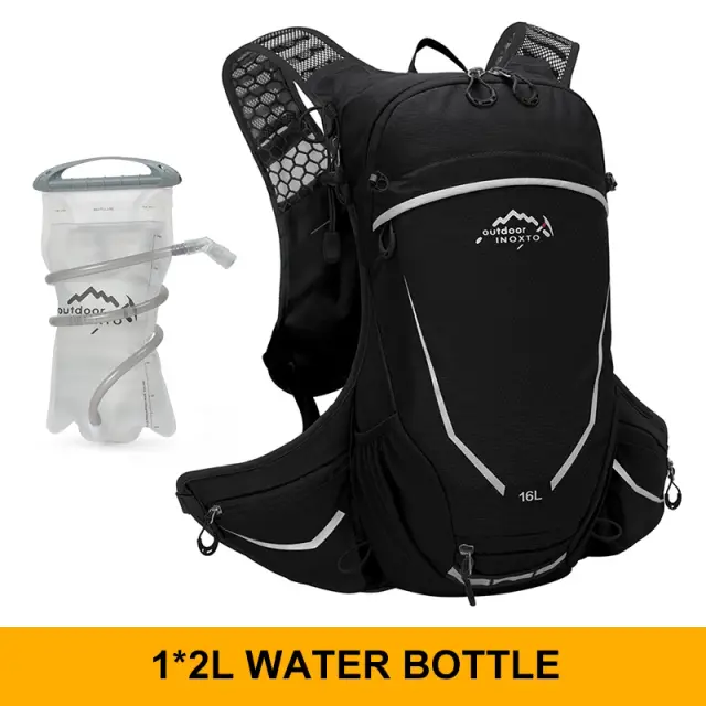 Mochila Ultra-Leve de 16L para Esportes ao Ar Livre com Bolsa de Água de 2L para Corrida, Caminhadas e Ciclismo