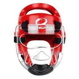 Novos capacetes de karatê branco capacete de segurança fitness kick boxe taekwondo chapelaria protetores de cabeça de luta com guarda transparente - Image 4