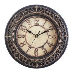 Relógio de parede vintage esculpido, padrão retrô de madeira, espelho de vidro requintado, relógio de pendurar personalizado, sala de estar, quarto - Image 5