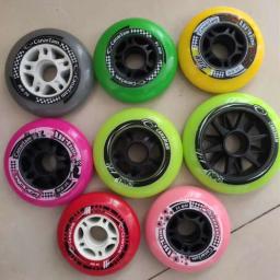 Patins Roda, velocidade em linha, elástico PU Track, Slalom Street Road pneu, ILQ-11, 24mm, 84A, 84A, 84A, 84A, 2Pcs - Image 2