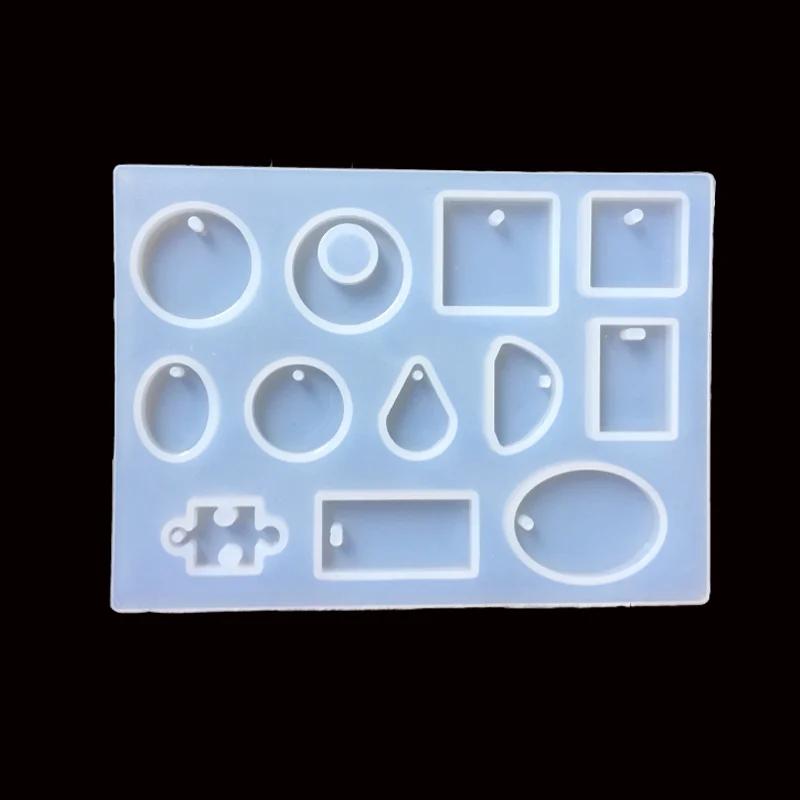 Molde de silicone líquido, 12 designs, para fazer joias pedant, diy, artesanato, moldes de resina exoxicida, ferramentas de joias, 1 peça - Image 1