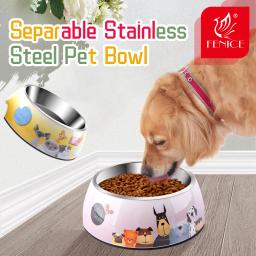 Pet tigela gato filhote de cachorro suprimentos de alimentação para animais de estimação tigelas comida para cães alimentador de água acessórios para cães aço inoxidável - Image 2