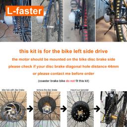 Kit de Conversão E-Bike com Punho do Acelerador Torção, Montagem Lado Esquerdo, Rotor do Freio a Disco, Rotor Elétrico, E-Bike, L-more, 24V, 450W - Image 2