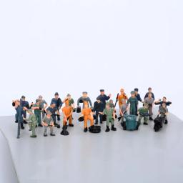 27 pçs 1:87 escala ho modelo trabalhadores ferroviários paisagem modelo trem ferroviário layout cenário diy dioramas em miniatura exibir jogos - Image 2