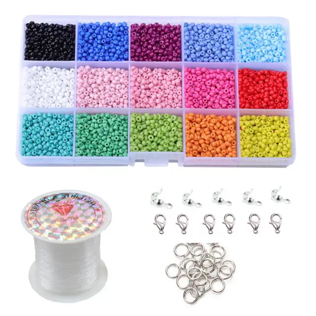 Mini Contas de Vidro Artesanais de 3mm para Criar Joias Coloridas, Colares, Pulseiras e Bijuterias DIY