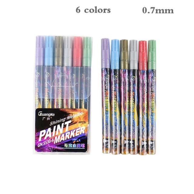 Conjunto de Canetas Metálicas Ultra Finas para Graffiti e Pintura DIY - Disponível em 6, 12, 18 e 24 Cores