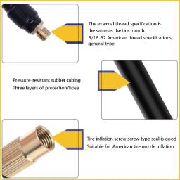 1 pc inflável bomba tubo de extensão adaptador universal pneu inflator ar conector mangueira tubo da bomba de ar para carro motocicleta - Image 5
