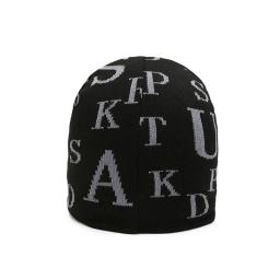 Gorros bordados com letra grossa para mulheres e homens, boné de malha, gorro feminino, forrado a lã, capota quente, casual, outono, inverno - Image 4