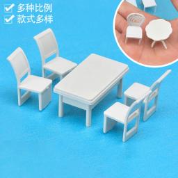 Modelo de Escala Miniatura, Cena Interior, Móveis Dollhouse, Mesa e Cadeira, Brinquedo de Construção, 1/25, 1/50, 1/75, 1/100 - Image 2