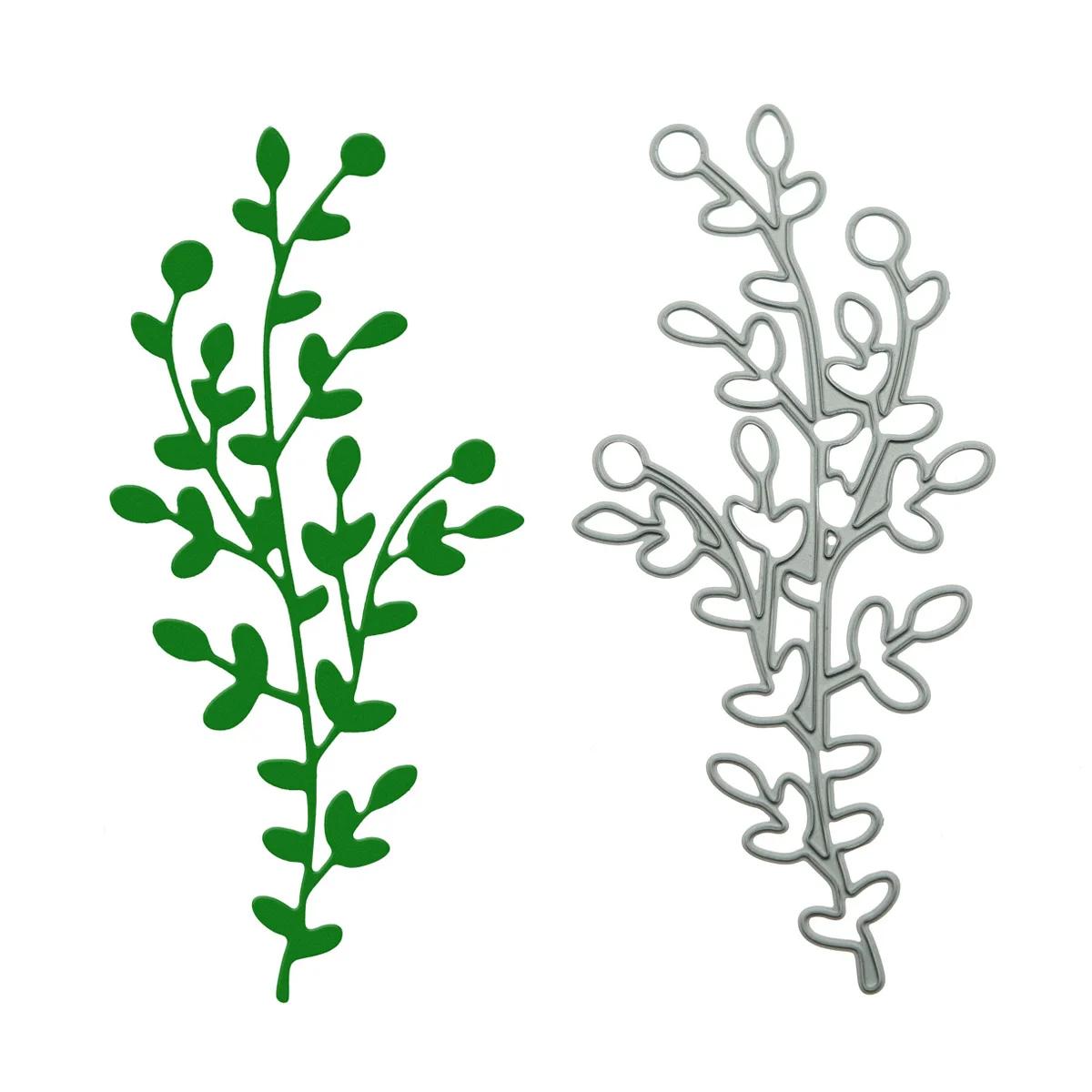 Forma do ramo de corte de metal dados scrapbooking folha galho em forma de cartão feito à mão gravação artesanato cortador de papel molde - Image 1