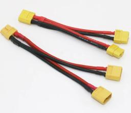Arnês para conector de bateria xt60, cabo conector paralelo com extensão dupla, fio de silicone e bateria xt60, 1 peça - Image 1