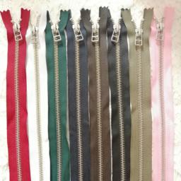 20 pçs/lote 5 #15 a 50cm ykk zíper de metal fechar final prendedor de cobre preto branco vermelho para saco de couro roupas costura acessórios - Image 2