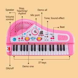 37 teclas crianças piano musical teclado de piano eletrônico brinquedo instrumento musical com microfone para meninos meninas mais de 3 anos de idade - Image 4