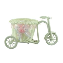 Cesta redonda de rotim com flores para bicicleta, cesto decorativo de flores para armazenamento, decoração de festa, triciclo, novo, 2021 - Image 5