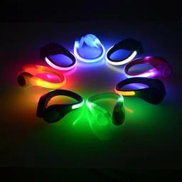 Luz de advertência segurança para esportes ao ar livre noite correndo andar ciclismo led luminoso clipe sapato luz da bicicleta acessórios - Image 3