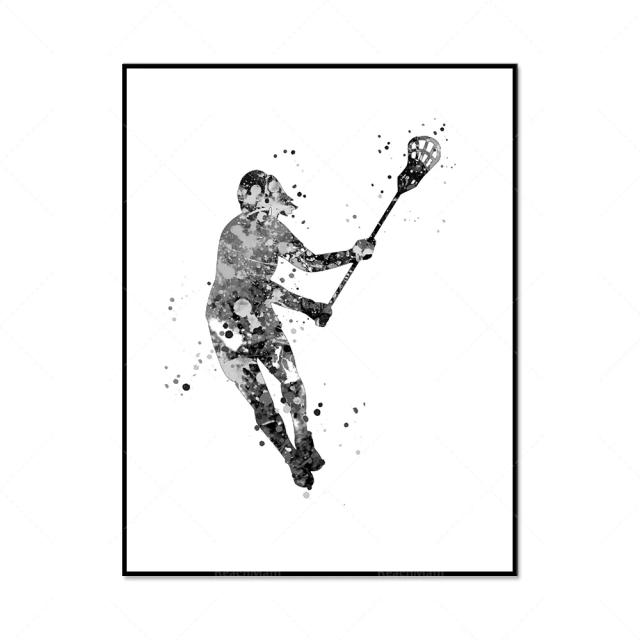 Arte Inspiradora do Lacrosse: Pôster do Jogador em Ação