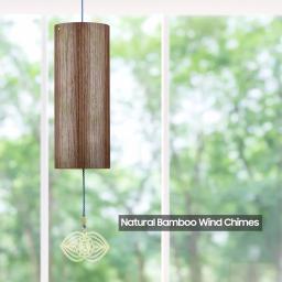 Chakra sinos de bambu natural vento carrilhão meditação corda windbell para jardim ao ar livre pátio decoração para casa meditação relaxamento - Image 1