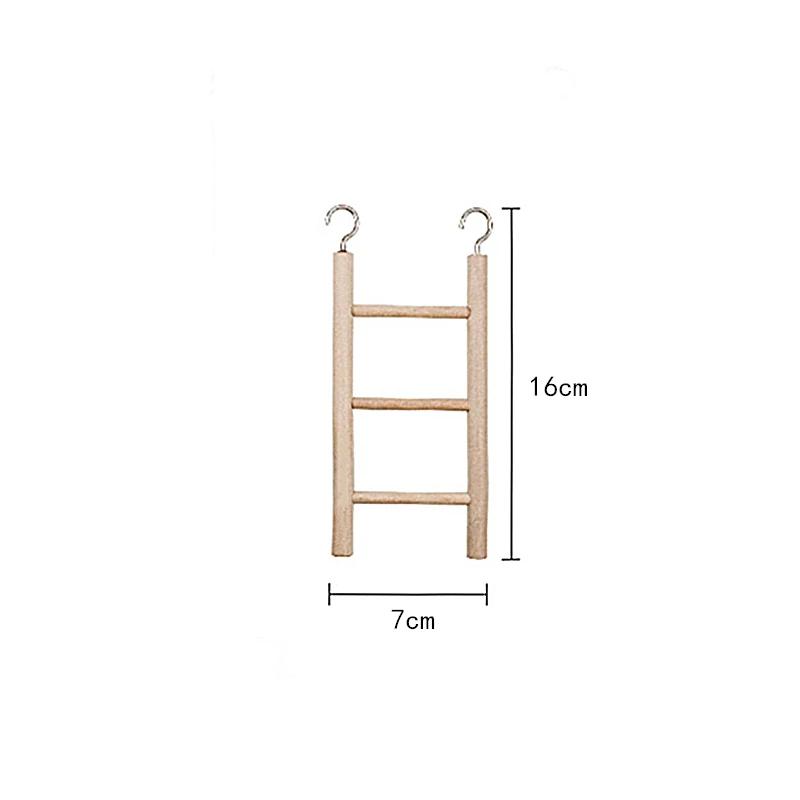 Papagaio escadas balanço pássaros brinquedo scratcher de madeira poleiro escalada 3/4/5/6 escada gaiola de pássaro hamsters suprimentos para animais estimação - Image 1