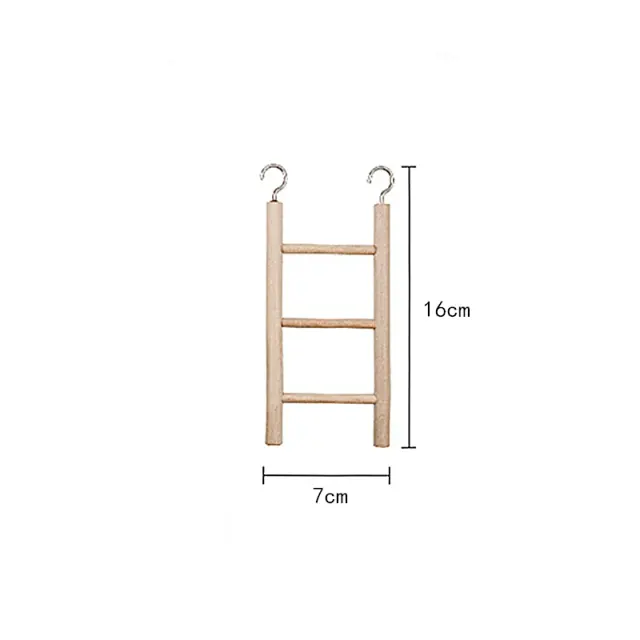 Brinquedo para Pássaros: Escada de Madeira com Poleiro para Diversão e Escalada de Hamsters