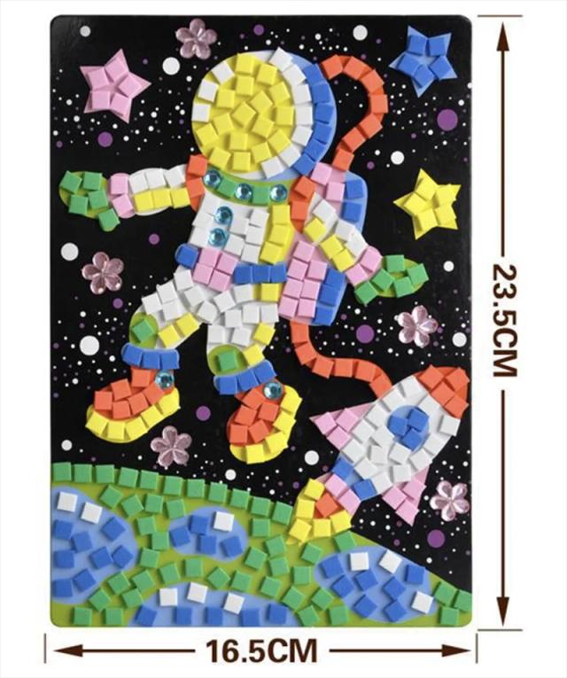 Kits de Arte Mosaico em EVA para Crianças - Adesivos DIY Artesanais como Presentes Criativos de Natal